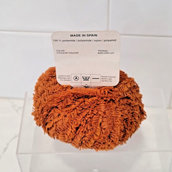 1 Ball Katia Drac Yarn Nylon Orange Rust 25g 122 yds  Fluffy Fuzzy DISC - Picture 2 of 6